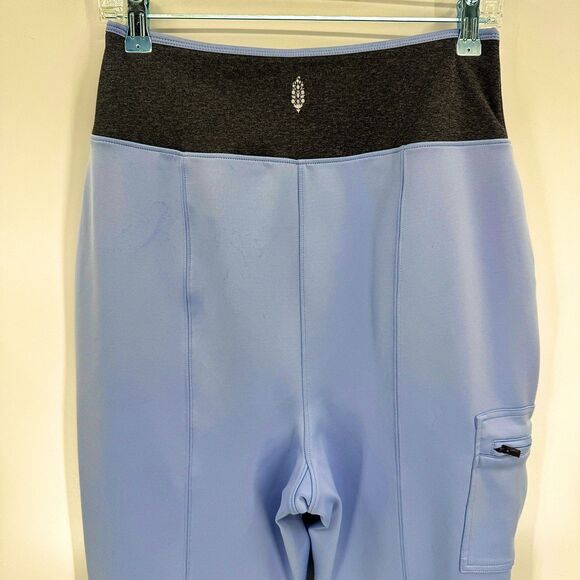 FREE PEOPLE MOVEMENT Round the Block Blue Gray High Waist Barrel Leg Jogger Sz M - Picture 6 of 9